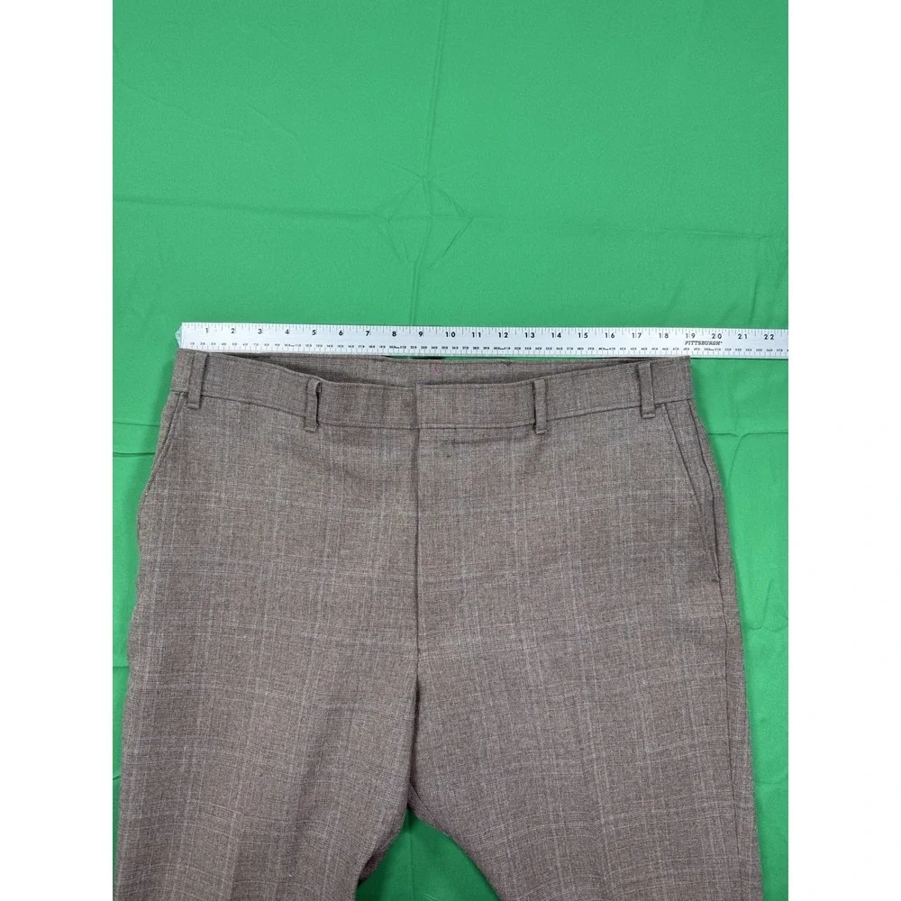 Vintage Levis Action Slacks Mens Brown Plaid Dress Pants 36x30 Wool Blend USA